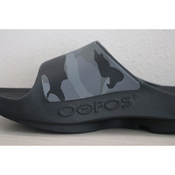 Oofos 1553 Unisex Men's Sz 11 Women's 13 Black Camo Ooahh Sport Flex Slides - Picture 4 of 10
